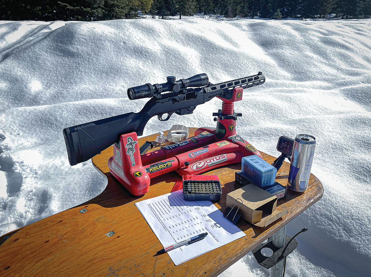 Shooting was conducted from a sturdy bench using a MTM Case-Gard K-Zone Shooting Rest with the first hints spring arriving. Velocities were established with a Garmin Zero C1 Pro Chronograph unit.